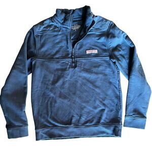 Vineyard Vines Boy's Shep Shirt in Navy Blue 1/4 Zip